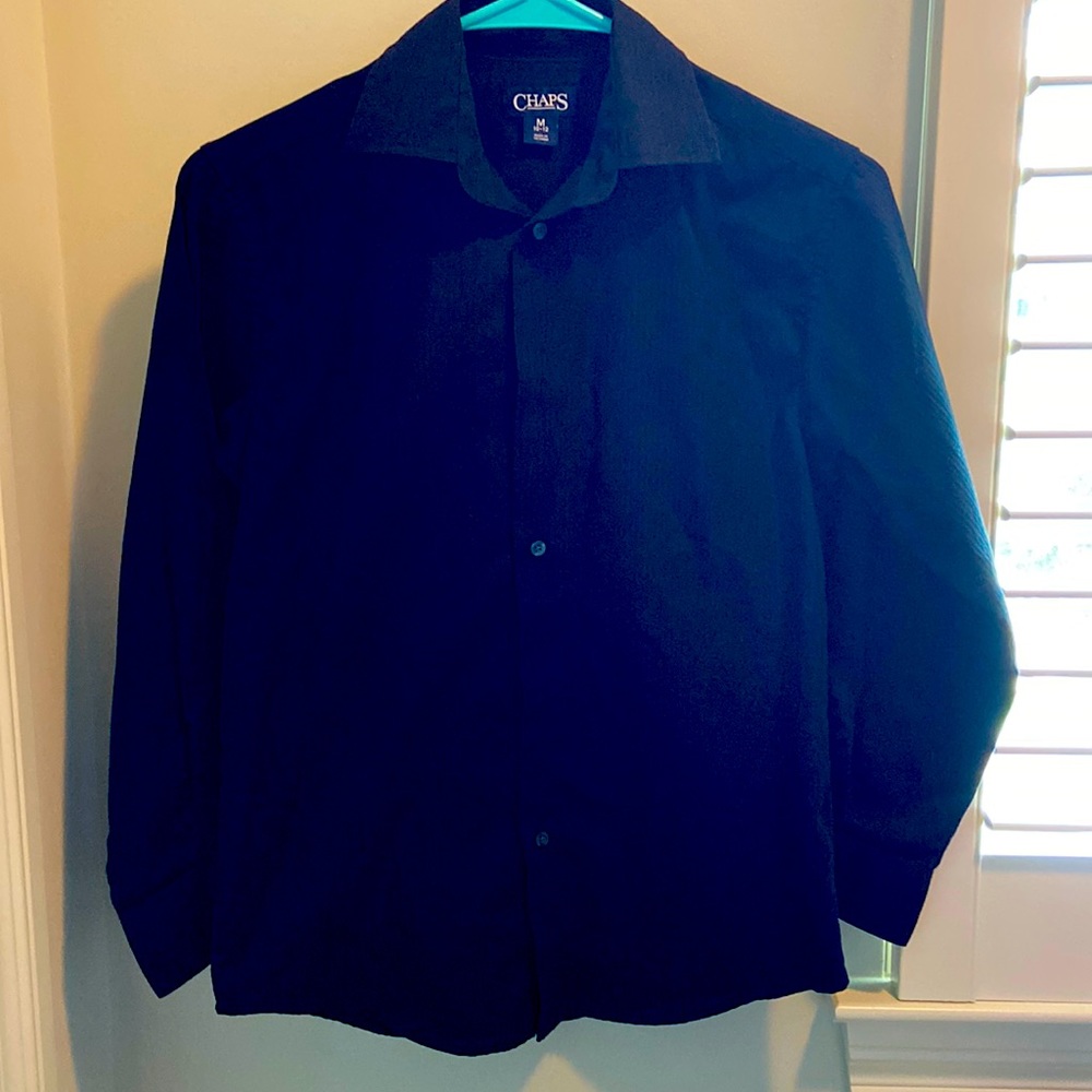 Solid black button down dress shirt